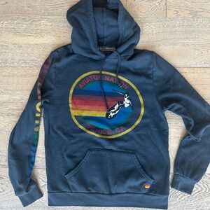 Aviator Nation Navy Hoodie with Multicolor Logo